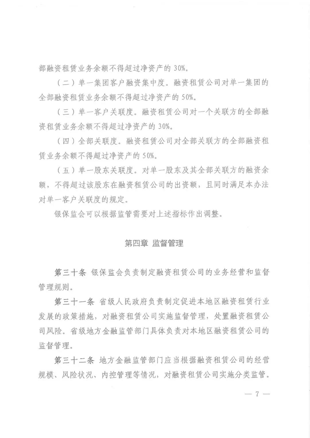 筹资出租公司监管方法颁布